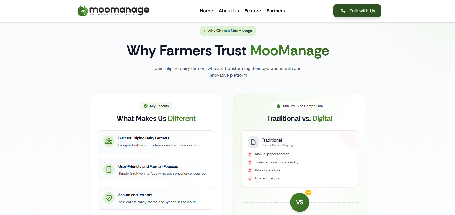 MooManage Landing screen 4